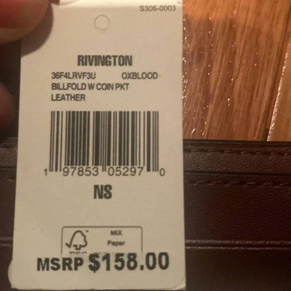 NWT Michael Kors Billfold saffiano Leather Wallet with coin pouch OXBLOOD color - Picture 6 of 6